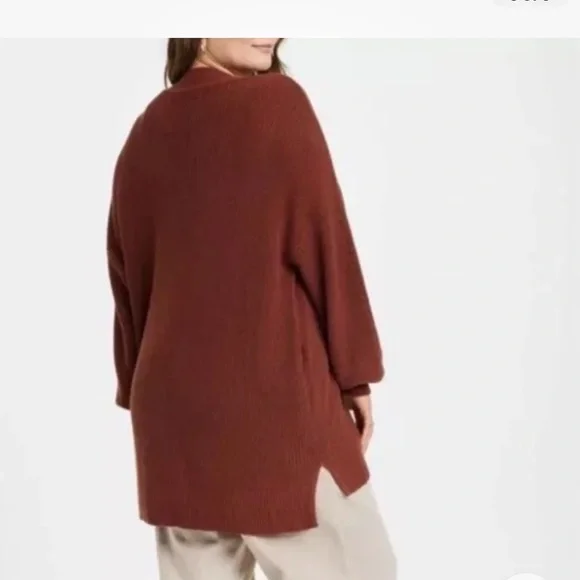 Women's Open-Front Cardigan - Universal Thread™ Brown Sz M - Picture 3 of 4
